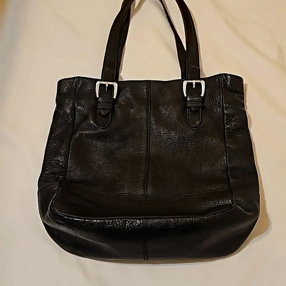 Ralph Lauren black   Classic black leather  bag